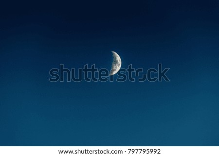 Moon On Blue Sky