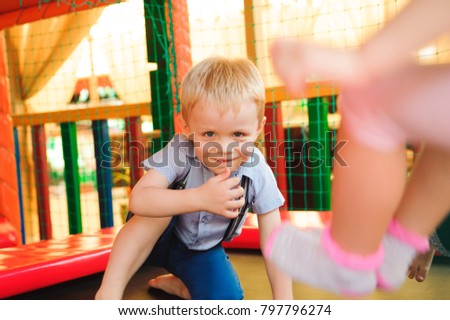 Playground in indoor amusement park for children.