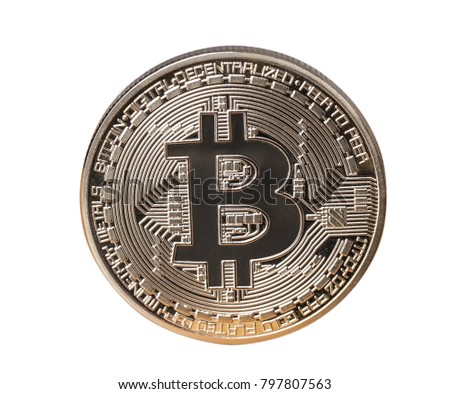 Bitcoin coin on white background. Crypto currency.