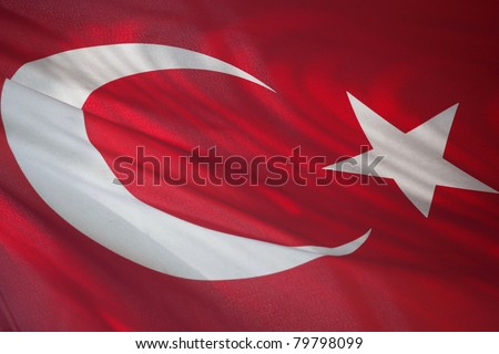 horizontal close up of turkey flag
