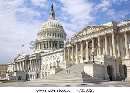The eastern facade of the US Capitol Building, Washington DC Royalty-Free Stock Photo #79853029