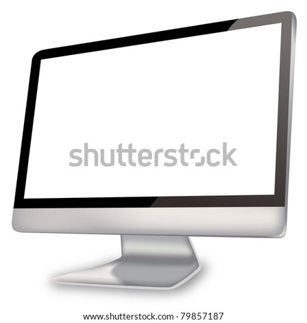 Empty computer screen added clipping path