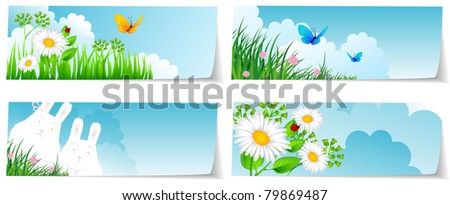 Vector illustration of Stickers set nature