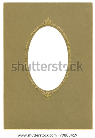 Antique Tintype Oval cardboard Frame with gold tulips