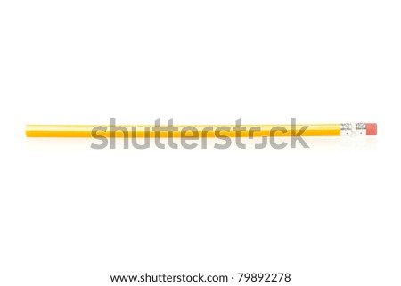 A yellow pencil against a white background
