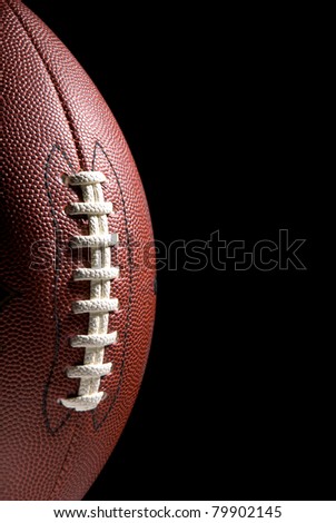American football, black background, copy space