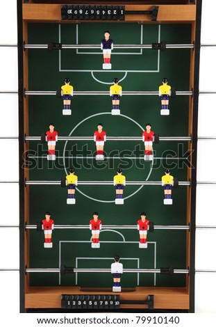 table soccer isolated on the white background