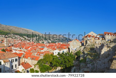 Panorama of Dubrovnik in Croatia - architecture background