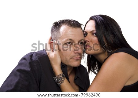happy couple standing up- isolated background