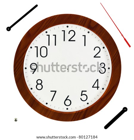 Wood Grain Wall Clock with Hands Separated