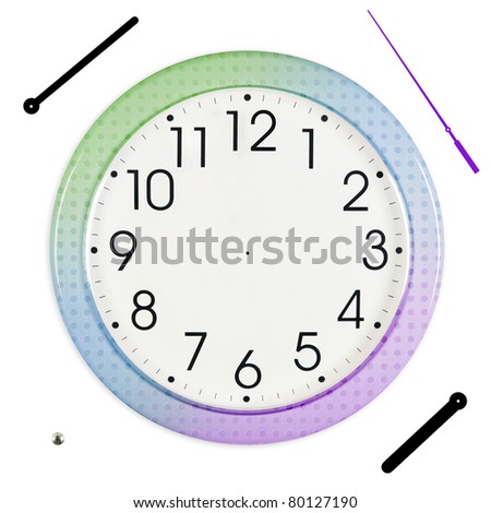 Rainbow Dots Wall Clock with Hands Separated