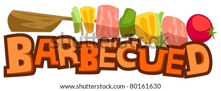 illustration of isolated letter of barbecued on white background