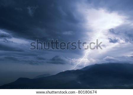 storm in mountine Royalty-Free Stock Photo #80180674