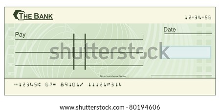 An illustration of a green blank cheque Royalty-Free Stock Photo #80194606
