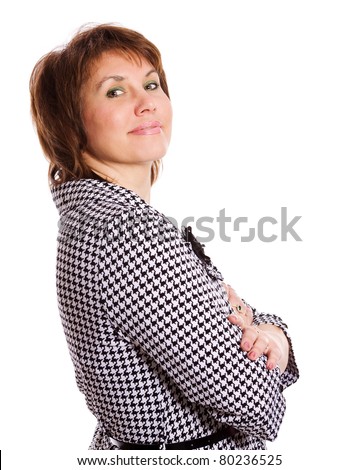 Portrait of Middle age woman isolated on white
