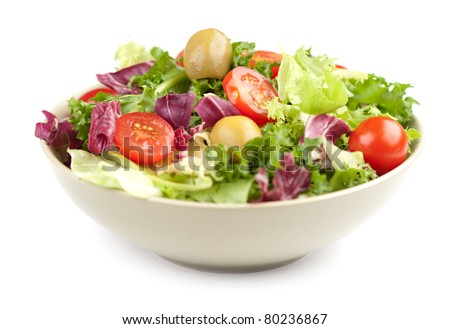 vegetable salad isolated on white Royalty-Free Stock Photo #80236867