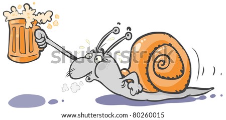 Funny Snail brings a Beer.
