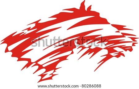 Vinyl-ready red horse. Vector illustration, great for vehicle graphics, stickers, decals and T-shirt designs.