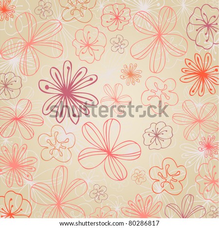 vector beautiful summer floral background illustration