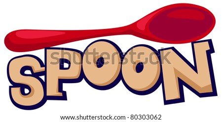 illustration of isolated letter of spoon on white background
