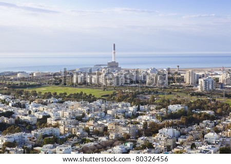 Tel Aviv  skyline / Aerial view of  Tel Aviv