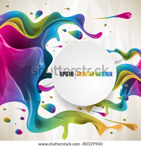 eps10  vector multicolor splat and a frame