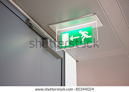 emergency exit sign in a building