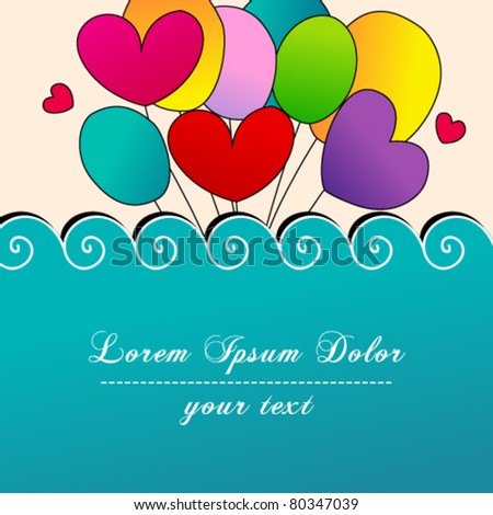 Vector illustration of hand drawn style cute colorful balloons