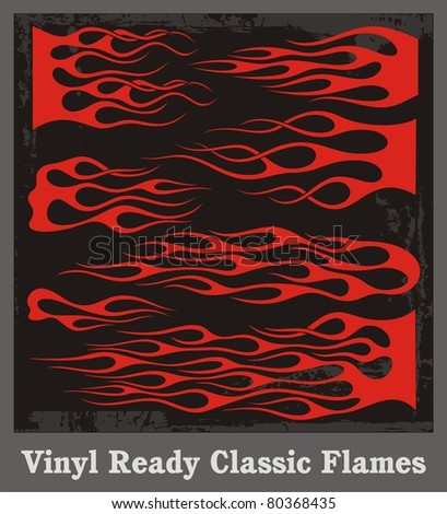 Vinyl ready flames set. Great for vehicle graphics and T-shirt decals.