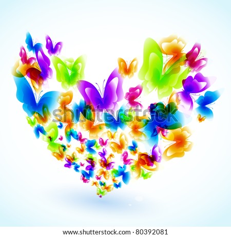 Colorful background with butterfly. Vector.