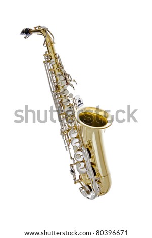 Saxophone on white background