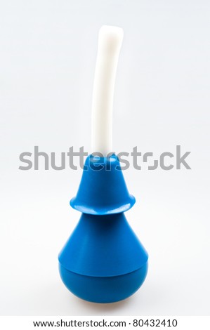 Enema (clyster) on white background with soft shadow