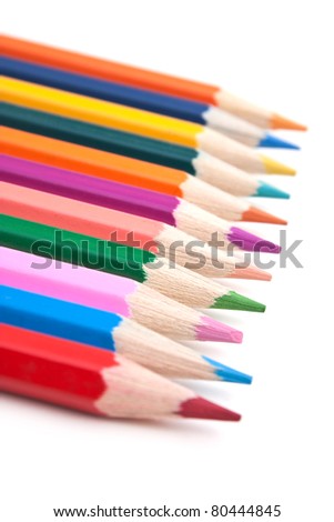 color pencils isolated on a white  background