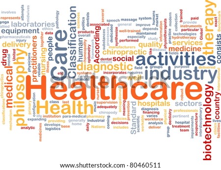 Background concept wordcloud illustration of healthcare