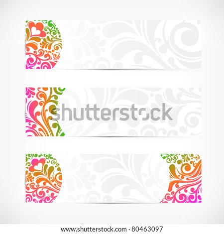 abstract floral banner set JPEG