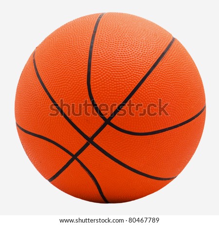 Ball for game in basketball of orange isolated on white background