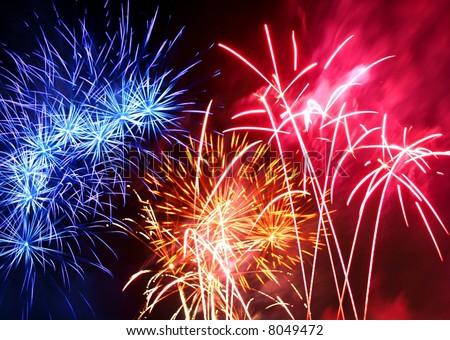  Colorful fireworks in night sky Royalty-Free Stock Photo #8049472
