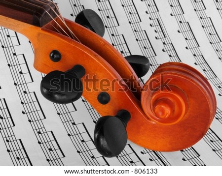 Violin on music notes