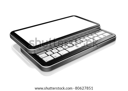 3D mobile phone, pda isolated on white with clipping path