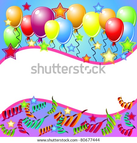 Party card with balloons