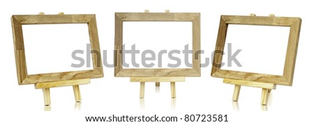 Photograpy frame on stand, white isolated backgraund