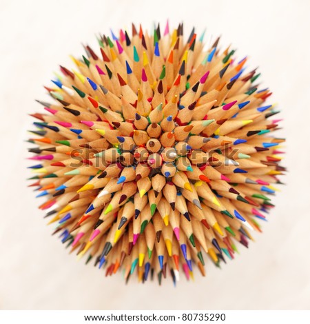 hedgehog out of pencils Royalty-Free Stock Photo #80735290