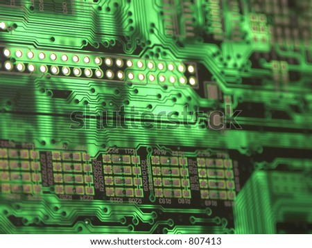 backlit unloaded circuit board