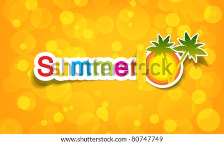 Summer text on yellow background