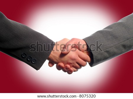 Business handshake with color background