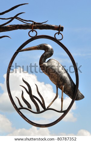 signboard of heron