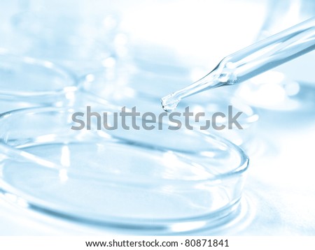 Science and medical glassware and test plate, Chemical laboratory test plate