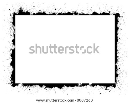 vector frame ink border from mascara on white background