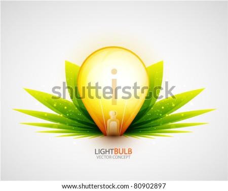 Grass light bulb concept. Vector symbol