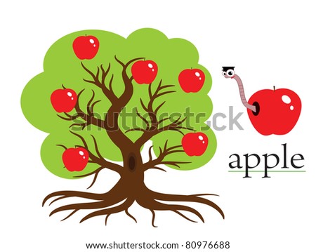 Apple tree,vector.